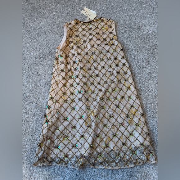 NWT! Anthropologie Let Me Be Crystal-Embellished Mini Shift Dress Medium - Picture 5 of 5